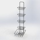 4 Tiers Steel Tea Box Display Stand / Wire Basket Base Display Rack For Tea Pack