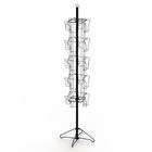 Wire Base Spinner Pockets Rotatable Black Metal Book Display Stand