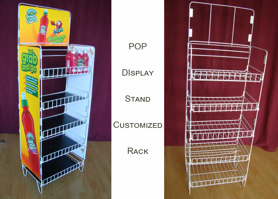 Customize Size Wire Shelf Display Rack  / Graphic Side POP Wire Display Stand