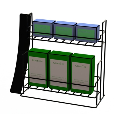 Custom Tea Box ISO Branded Display Stand Point Of Purchase Wire Counter Top