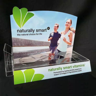 4 Bottles Vitamin Transparent Acrylic Countertop Display Racks