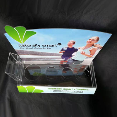 4 Bottles Vitamin Transparent Acrylic Countertop Display Racks