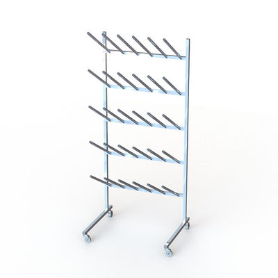 30 Pair Steel Mobile Chrome Hotel Display Stand KD Knockdown